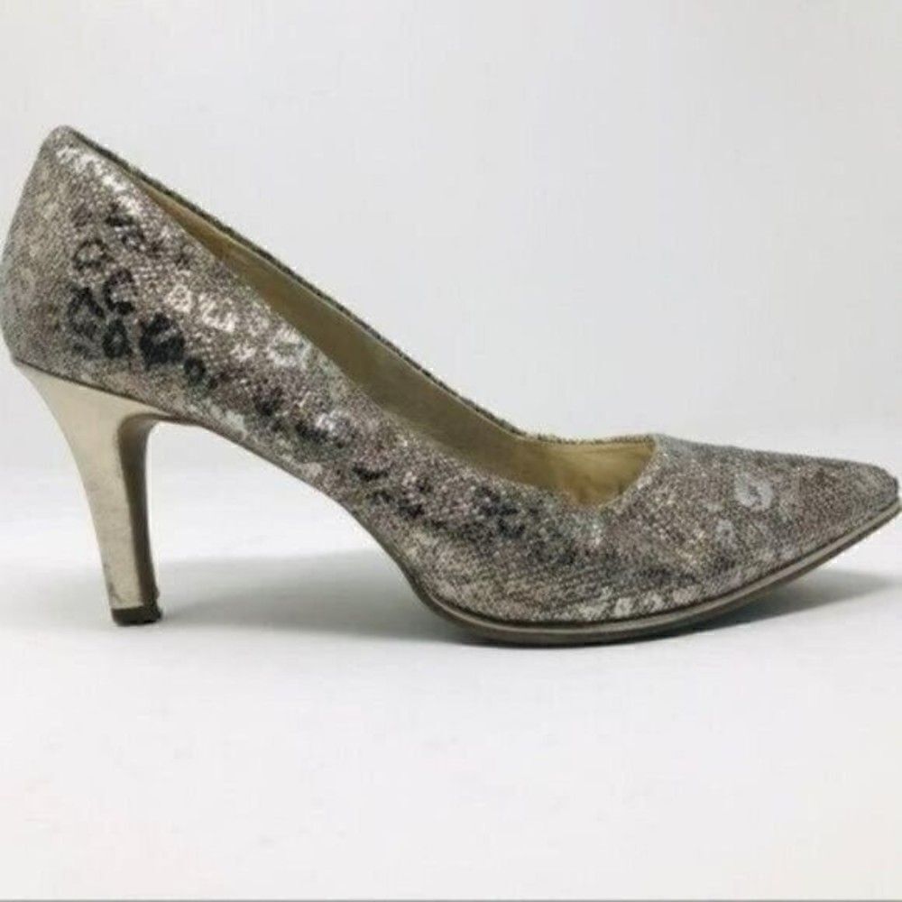Bandolino womans heel 8.5M BoxT glitter gold cheetah print